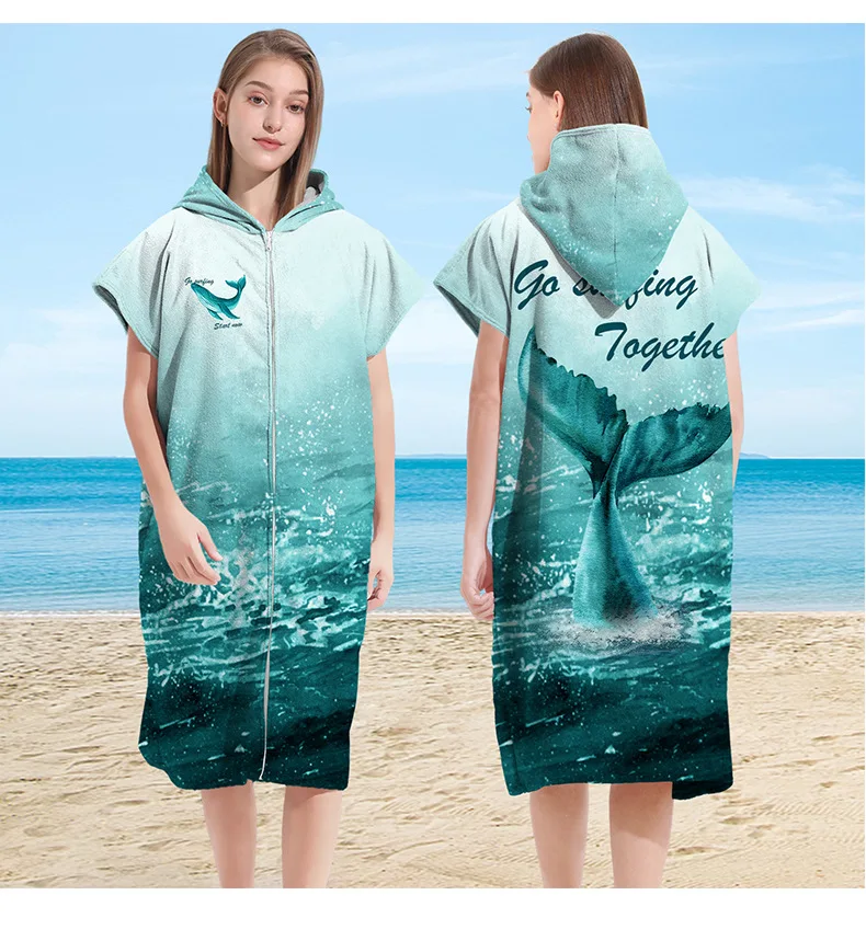 Ręcznik plażowy z kapturem dla maluchów mężczyzn i kobiet unisex Fioletowy