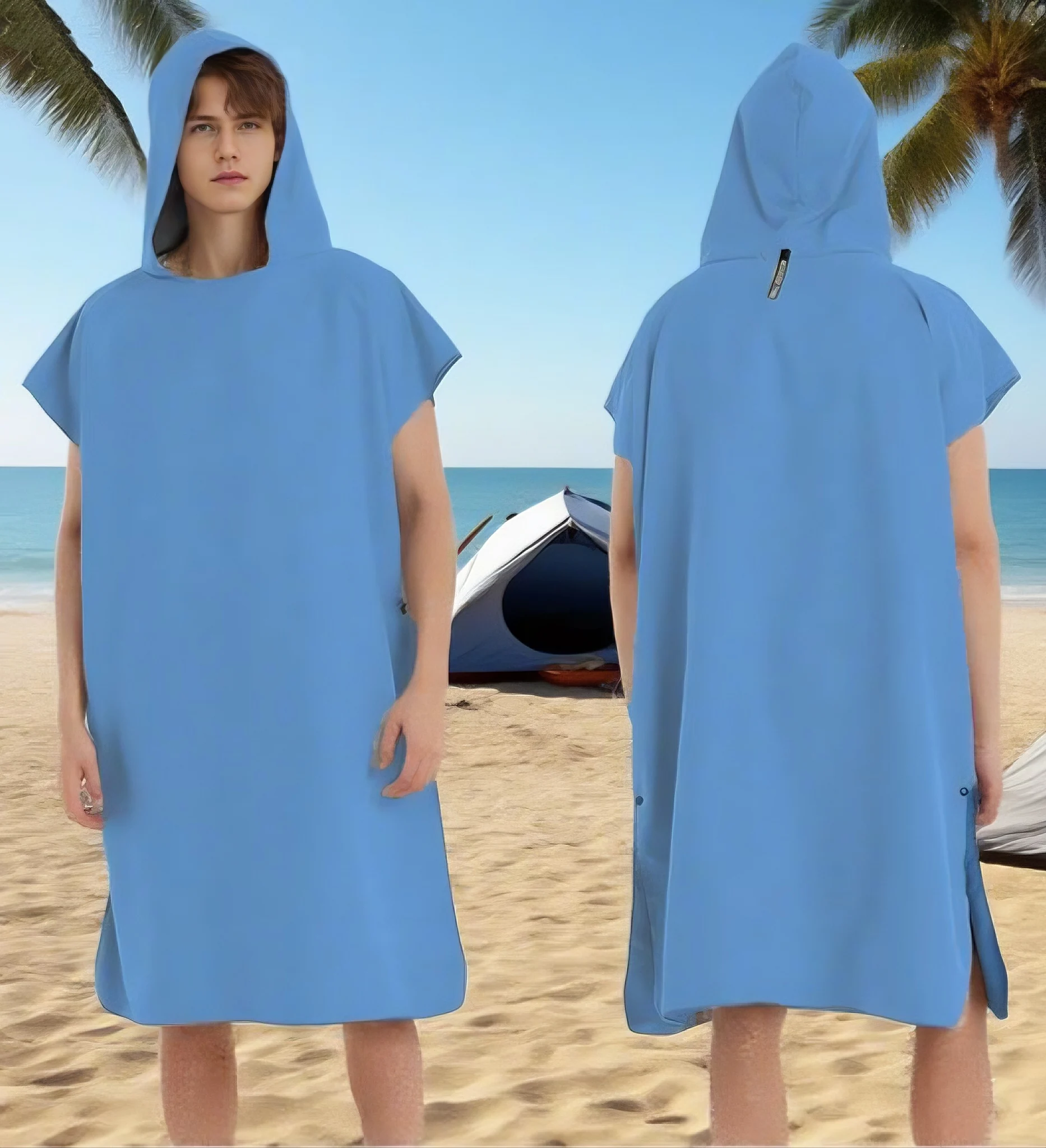 Ręcznik szlafrok z kapturem z mikrofibry kąpiel plaża podróż Wielo