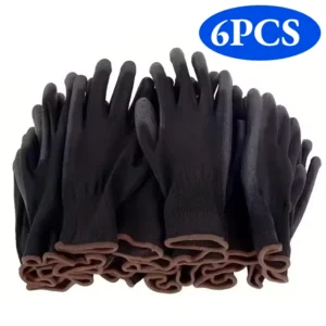 Rękawice robocze powlekane PU, antypoślizgowe, zestaw 6PCS