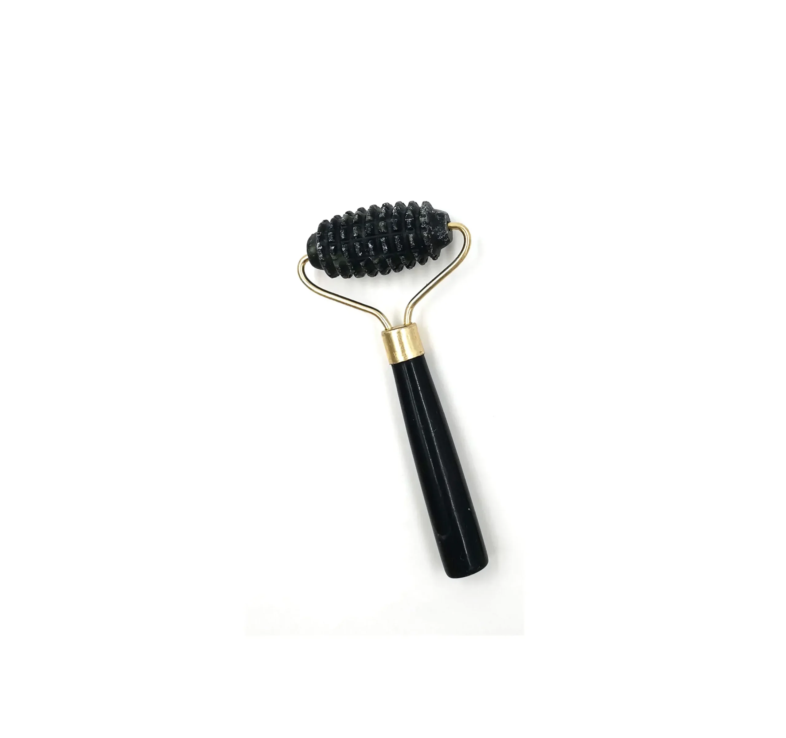Roller do twarzy z obsydianu z płytką gua sha C