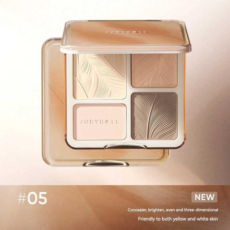 Rozświetlacz i bronzer do konturowania twarzy Judydoll 9g – puder 3D Jasnozielony