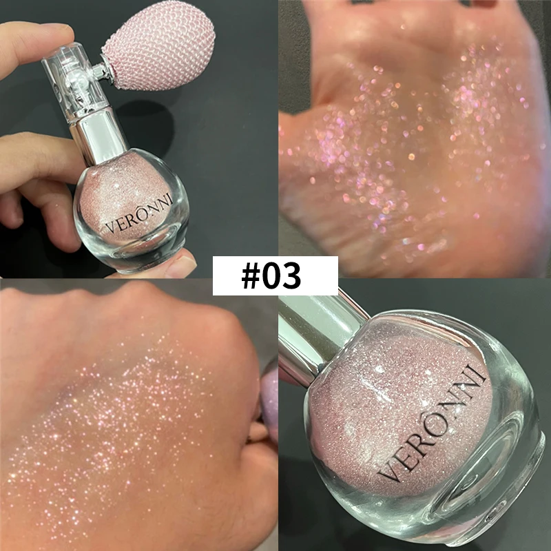 Rozświetlacz do ciała w sprayu z brokatem - diamentowy puder Jasnozielony