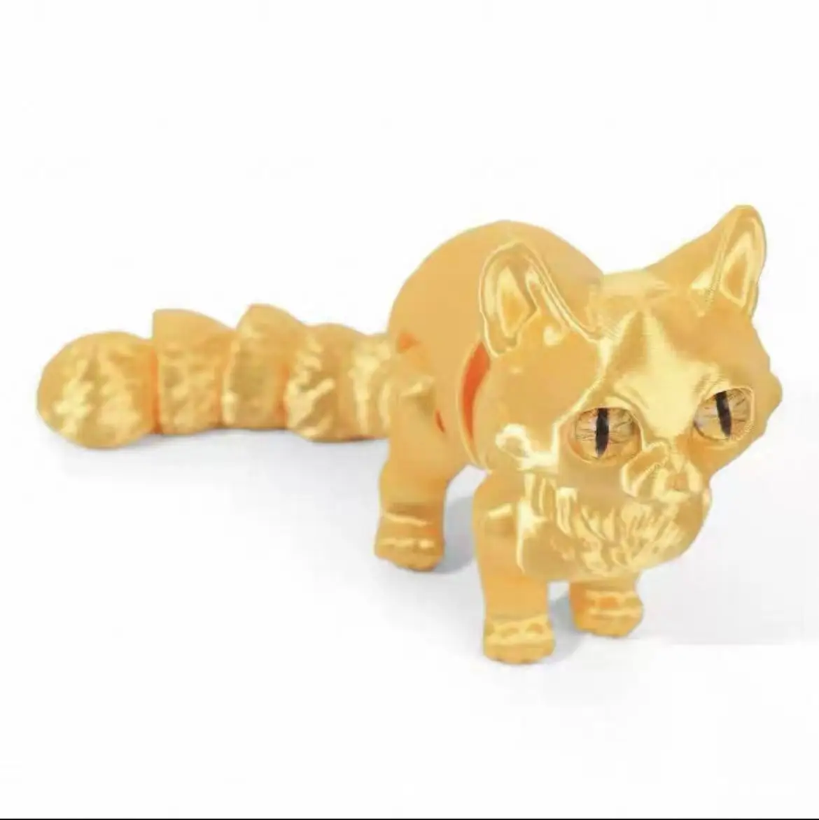 Ruchoma figurka kota 3D 12 cm - zabawka antystresowa na biurko Jasnożółty