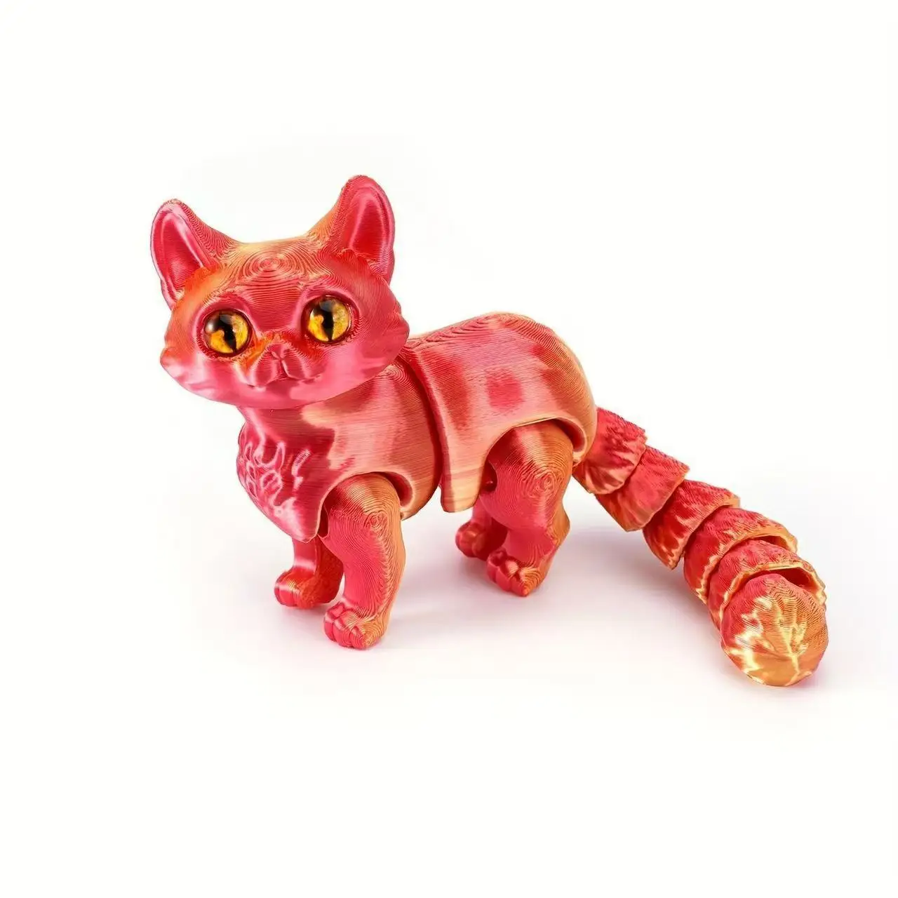 Ruchoma figurka kota 3D 12 cm - zabawka antystresowa na biurko śliwka