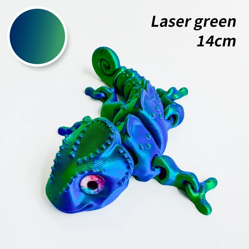 Ruchomy kameleon 3D - przegubowa zabawka figurka Biały