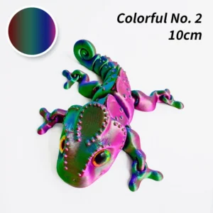Ruchomy kameleon 3D - przegubowa zabawka figurka Bordowy