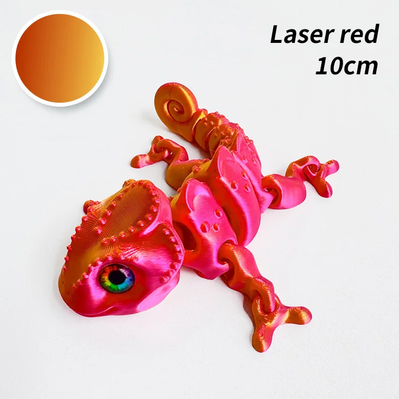 Ruchomy kameleon 3D - przegubowa zabawka figurka Ciemny szary