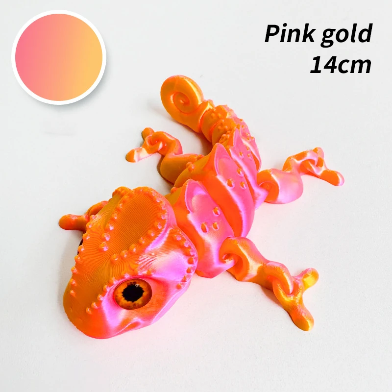 Ruchomy kameleon 3D - przegubowa zabawka figurka Czysta biel