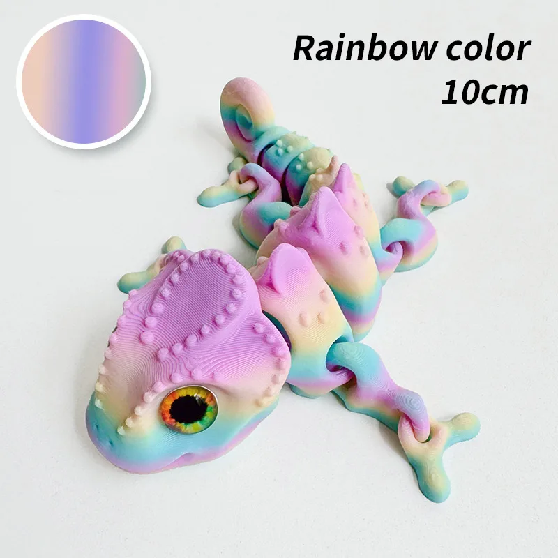 Ruchomy kameleon 3D - przegubowa zabawka figurka Jasnozielony