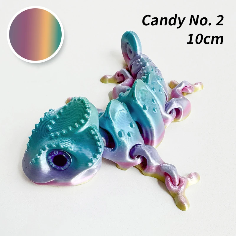Ruchomy kameleon 3D - przegubowa zabawka figurka Wielokolorowy