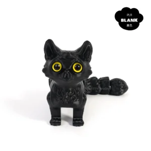 Ruchomy kot 3D z przegubami - figurka 12 i 16 cm na biurko Jasnoszary