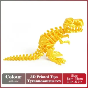 Ruchomy model dinozaura T-Rex z druku 3D na biurko Jasnożółty