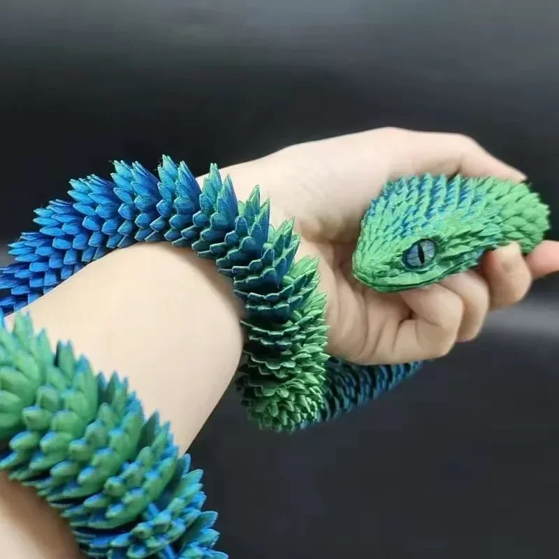 Ruchomy wąż 3D - fidget figurka na biurko Czarny