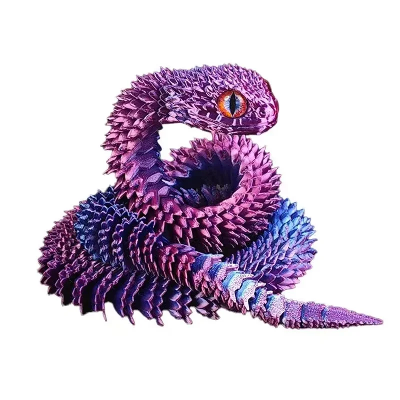 Ruchomy wąż 3D - fidget figurka na biurko Jasnoszary