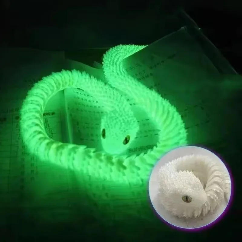 Ruchomy wąż 3D - fidget figurka na biurko Jasny srebrny