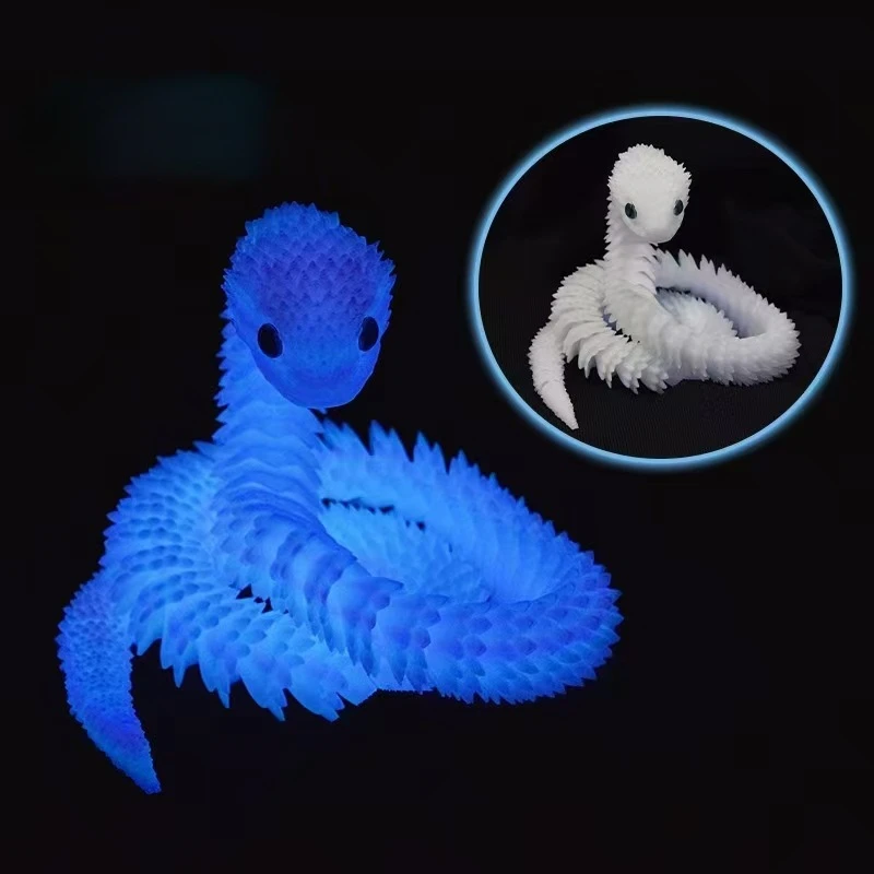 Ruchomy wąż 3D - fidget figurka na biurko Szary