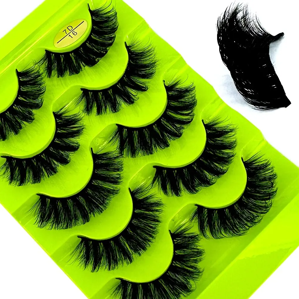Rzęsy kocie oko 3D naturalne 5 par — manga curl puszysty Ciemnoniebieski