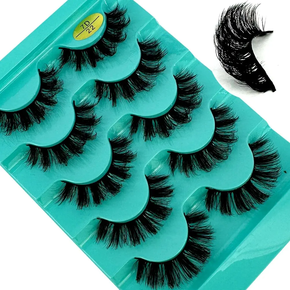 Rzęsy kocie oko 3D naturalne 5 par — manga curl puszysty Jasny