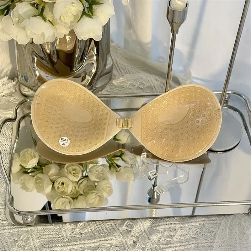 Samoprzylepne płatki na sutki silikonowe push-up bralette Niebieski