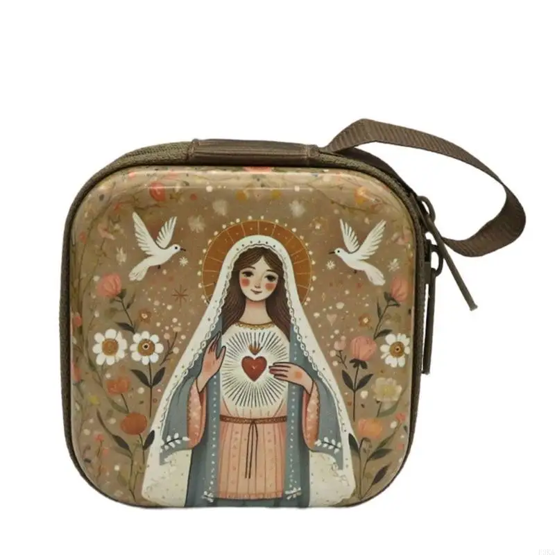 Mała saszetka na różaniec i biżuterię — etui z zamkiem Jasmin