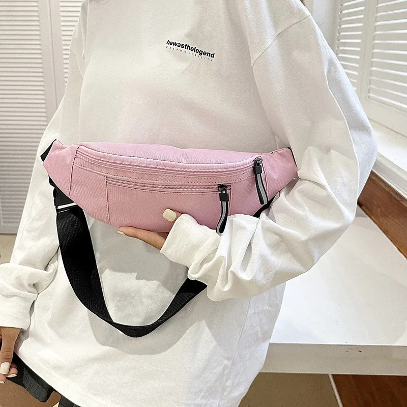 Saszetka nerka na klatkę piersiową unisex z dużą pojemnością Różowy