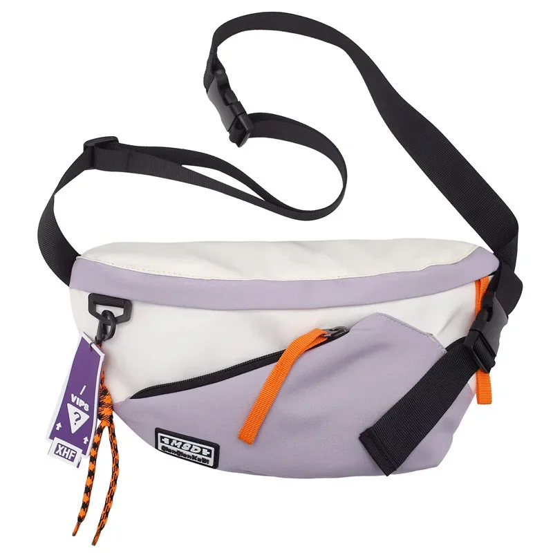Saszetka nerka na klatkę piersiową unisex w stylu streetwear Fioletowy