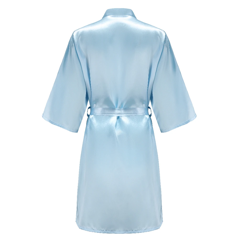 Satynowy szlafrok damski kimono, krótki Without writing