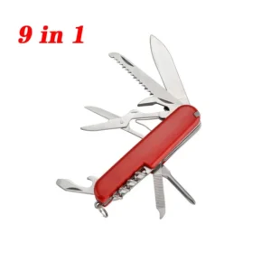 Scyzoryk wielofunkcyjny 5–11 w 1 kieszonkowy EDC survivalowy Czerwony