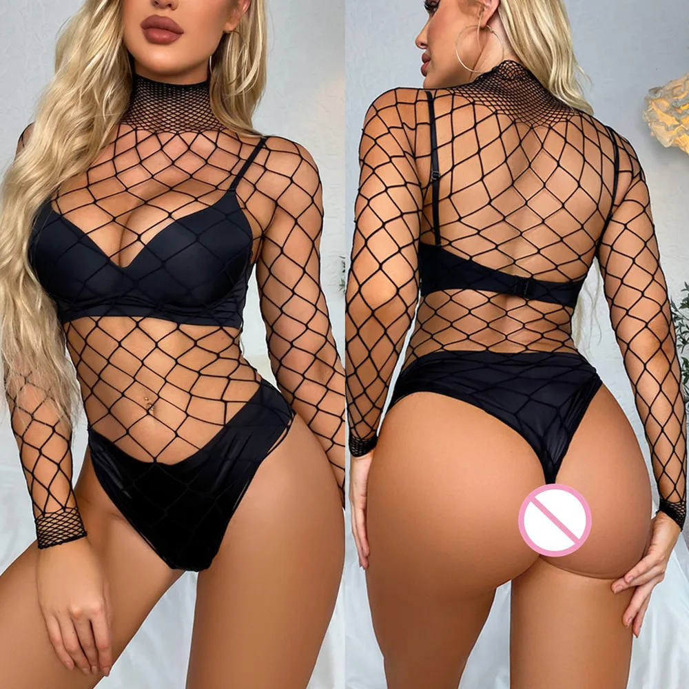 Seksowne body damskie z siatki transparentne Tb1