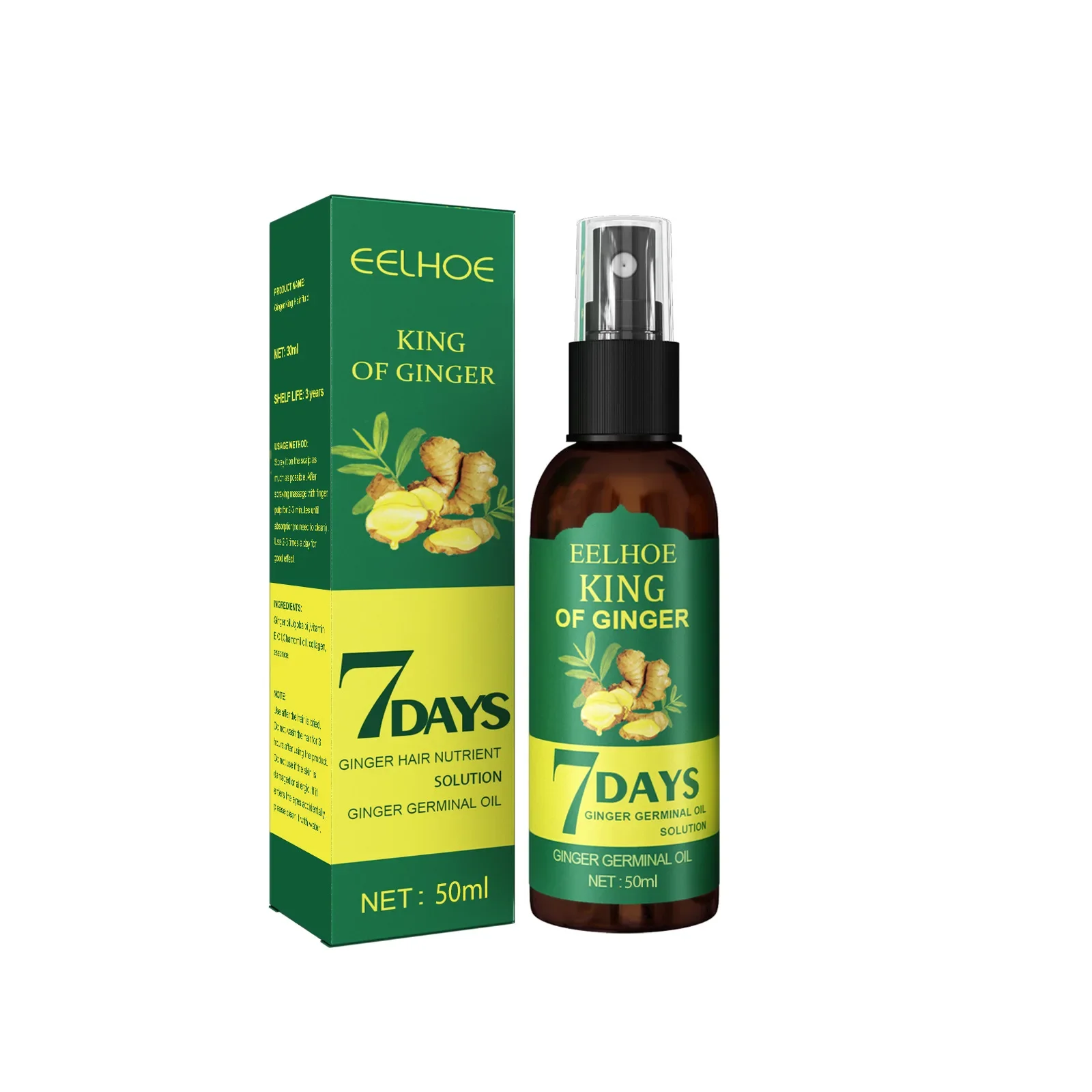 Serum imbirowe EELHOE na porost włosów 50 ml Jasnoszary