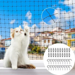 Siatka asekuracyjna na balkon dla kota Beżowy