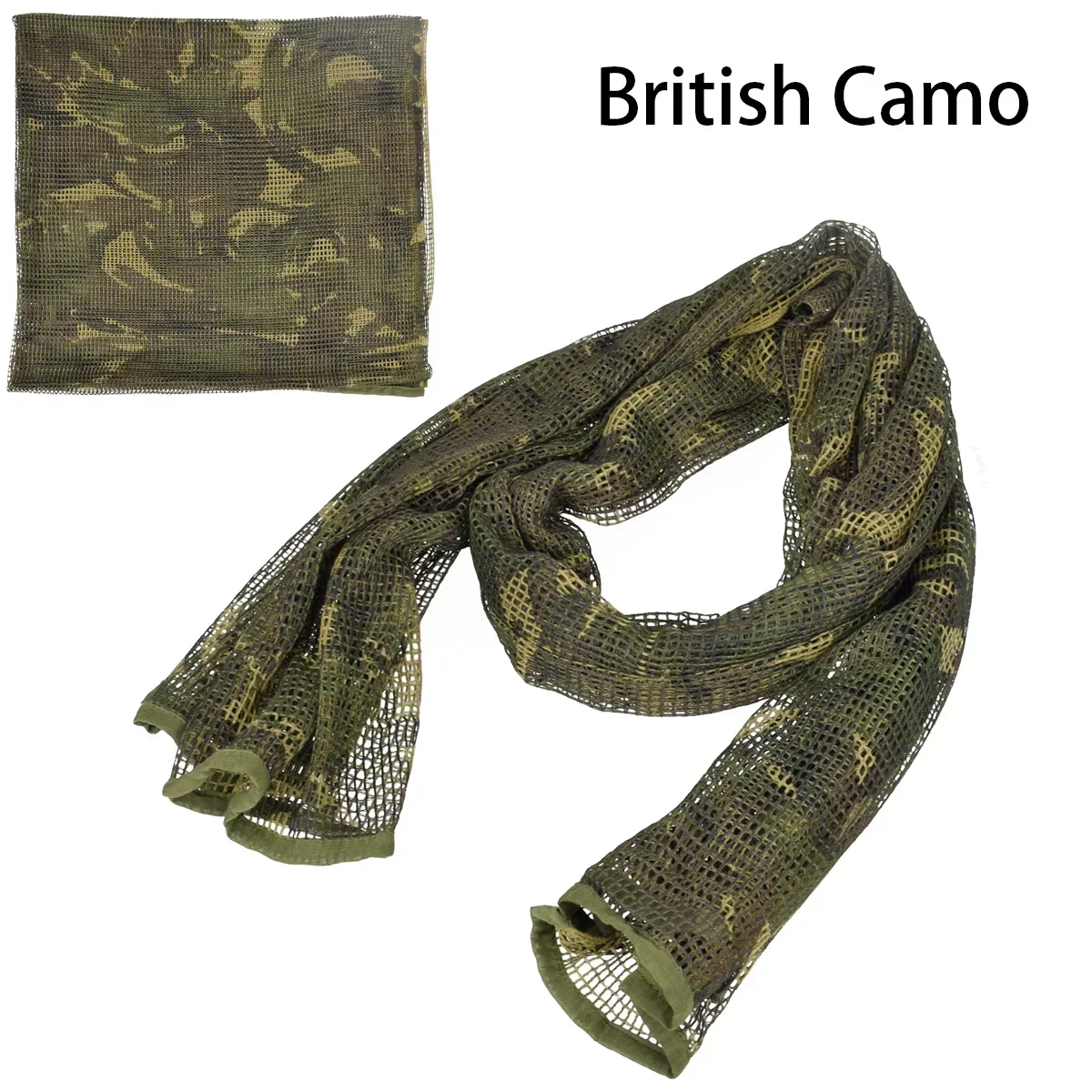 Siatka maskująca chusta kamuflażowa na twarz i głowę, outdoor British camo