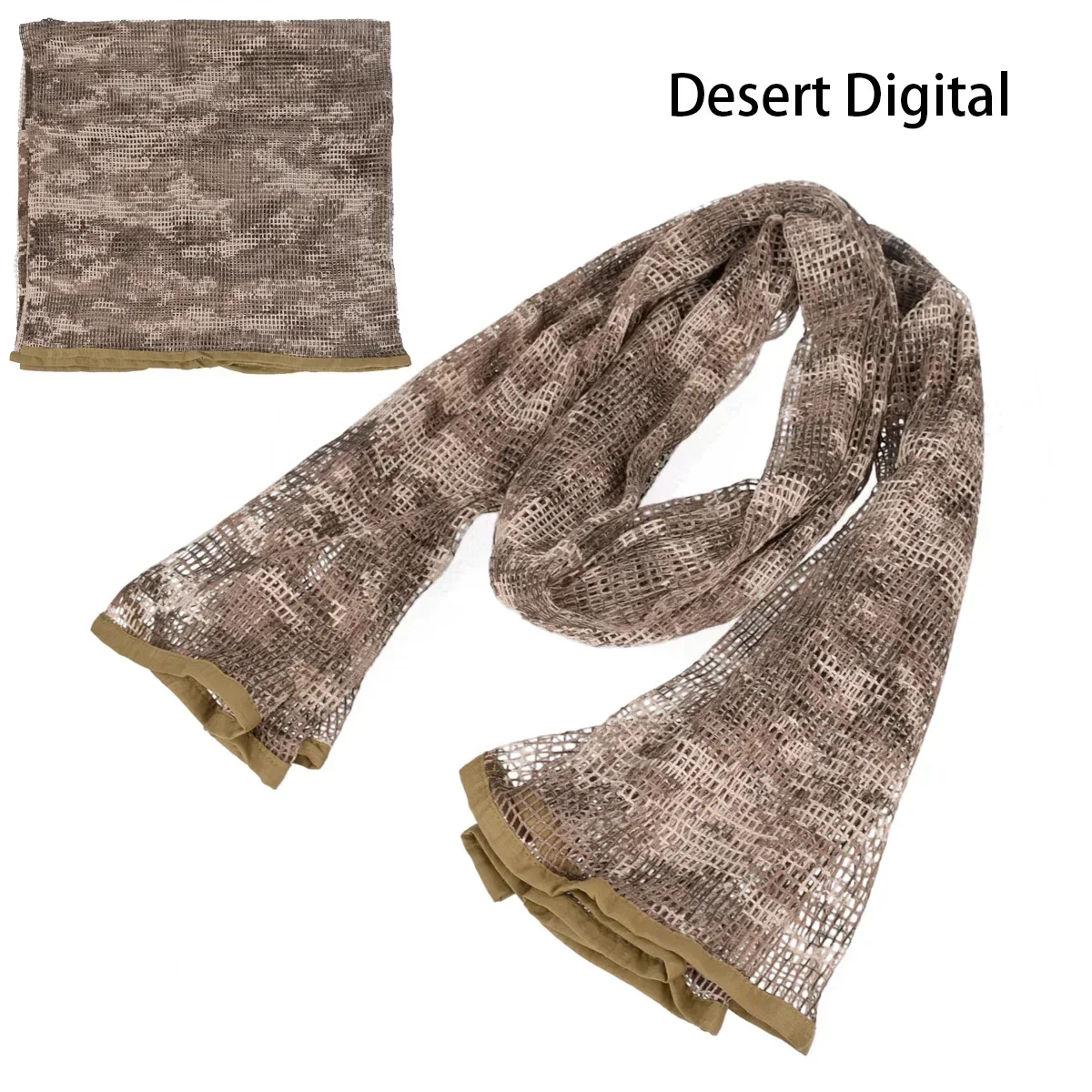 Siatka maskująca chusta kamuflażowa na twarz i głowę, outdoor Desert digital