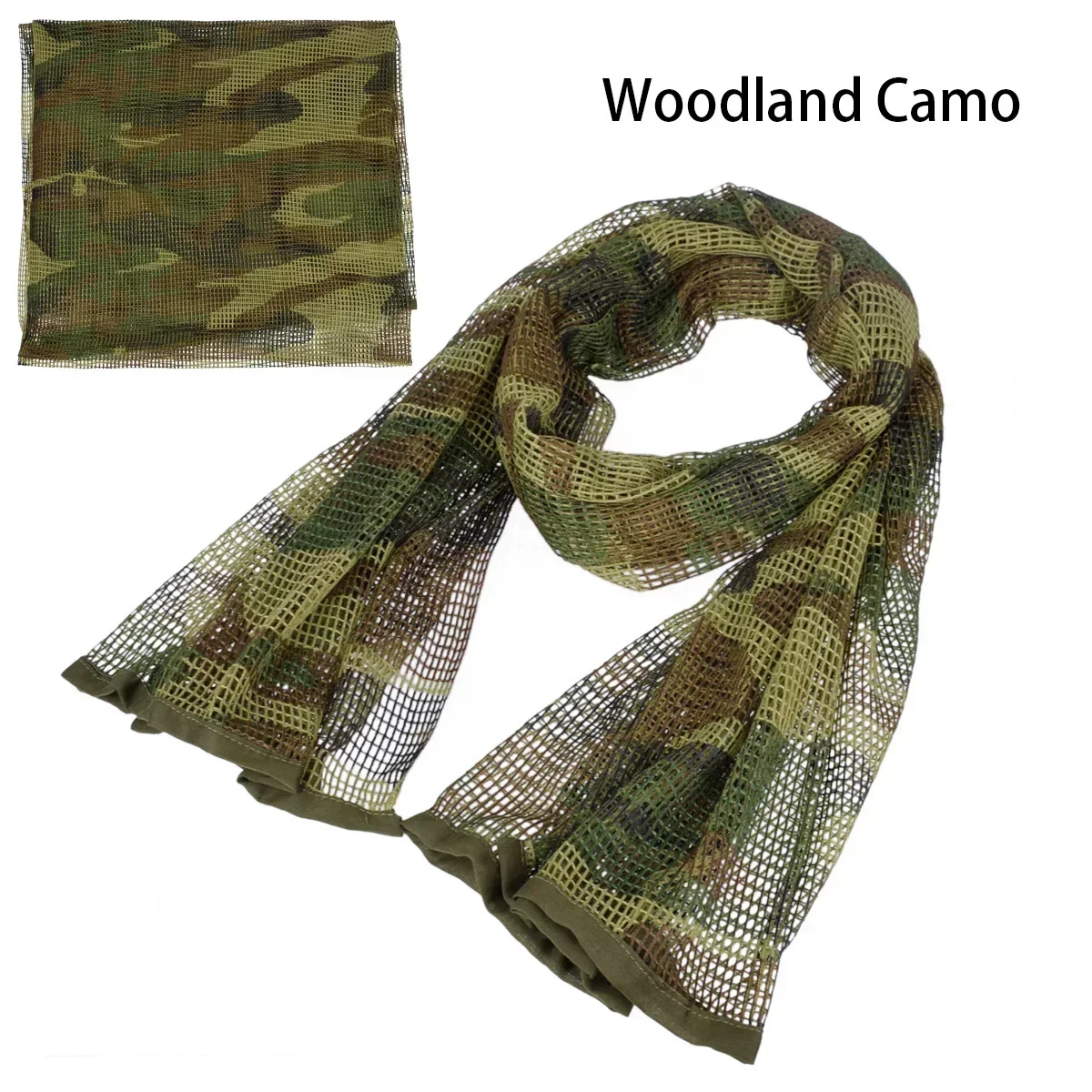 Siatka maskująca chusta kamuflażowa na twarz i głowę, outdoor Woodland camo