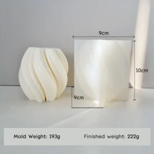 Silikonowa forma do świec w kształcie skręconej geometrycznej fali H 0656