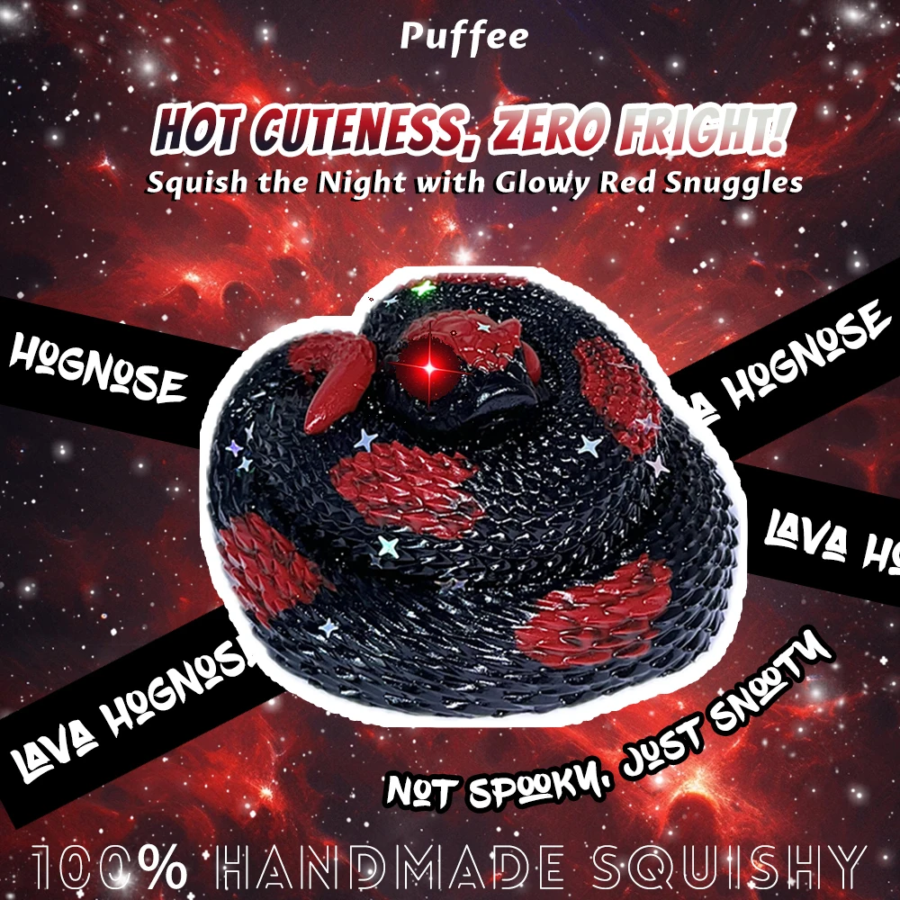 Silikonowa zabawka sensoryczna deser Hognose, ręcznie robiona Czarny