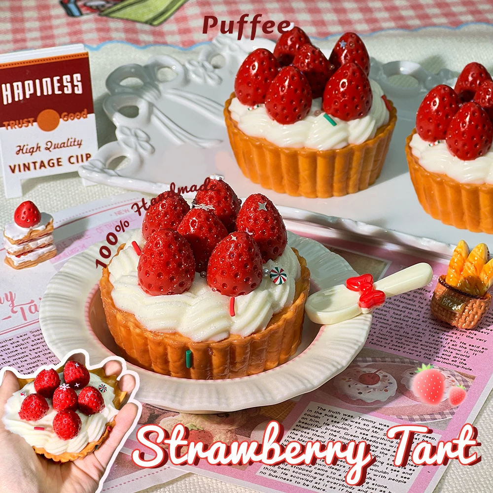 Silikonowa zabawka sensoryczna tarta truskawkowa do ściskania