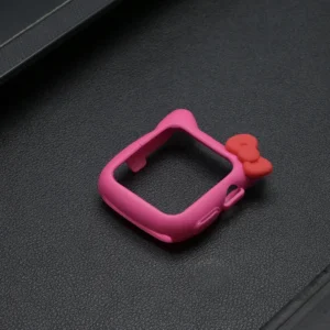 Silikonowe etui na Apple Watch z motywem kota Czarny