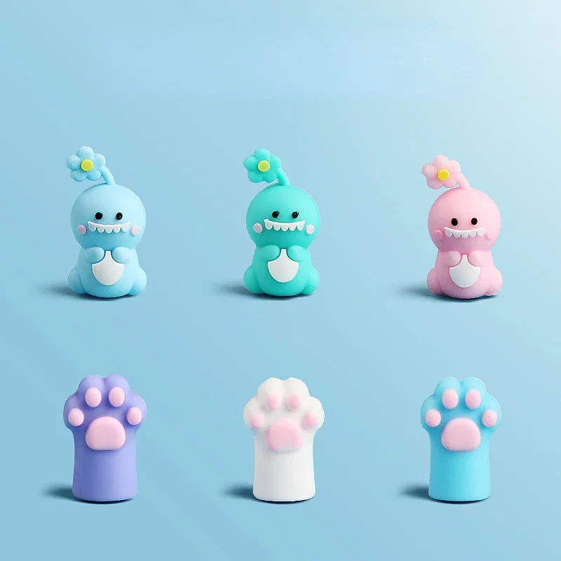 Silikonowe nakładki na ołówki Kawaii - przedłużacze do długopisów Czerwony