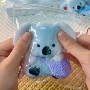 Silikonowy gniotek koala kawaii, ręcznie robiony Jasnoszary