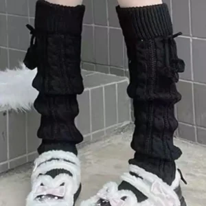 Skarpetki japońskie Harajuku w paski do połowy łydki Czarny