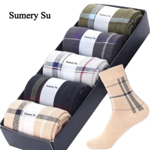 Skarpetki męskie bawełniane eleganckie - zestaw 5 par z etui 5color gift boxxg