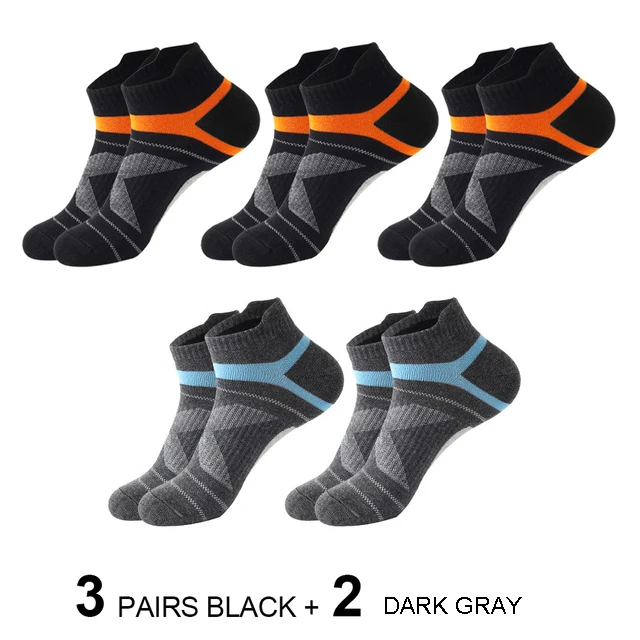 Skarpetki męskie sportowe stopki - zestaw 3/5 par 3black 2darkgrey