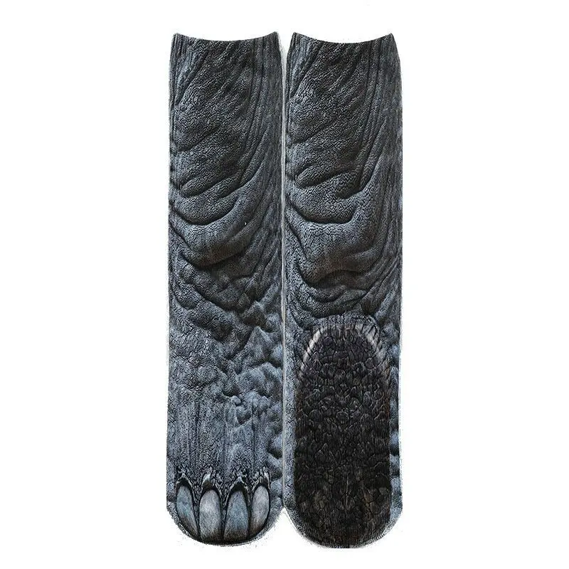 Skarpetki z nadrukiem kota i orła 3D — unisex, na prezent Pomarańczowy