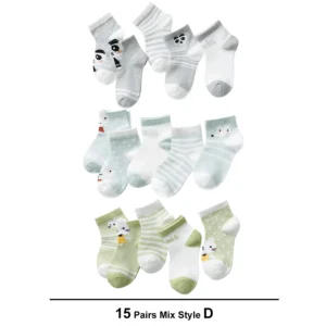 Skarpetki niemowlęce bawełniane zestaw 15 par 15 pairs style d