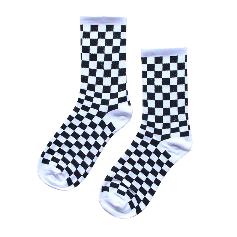Skarpetki w szachownicę unisex streetwear 1
