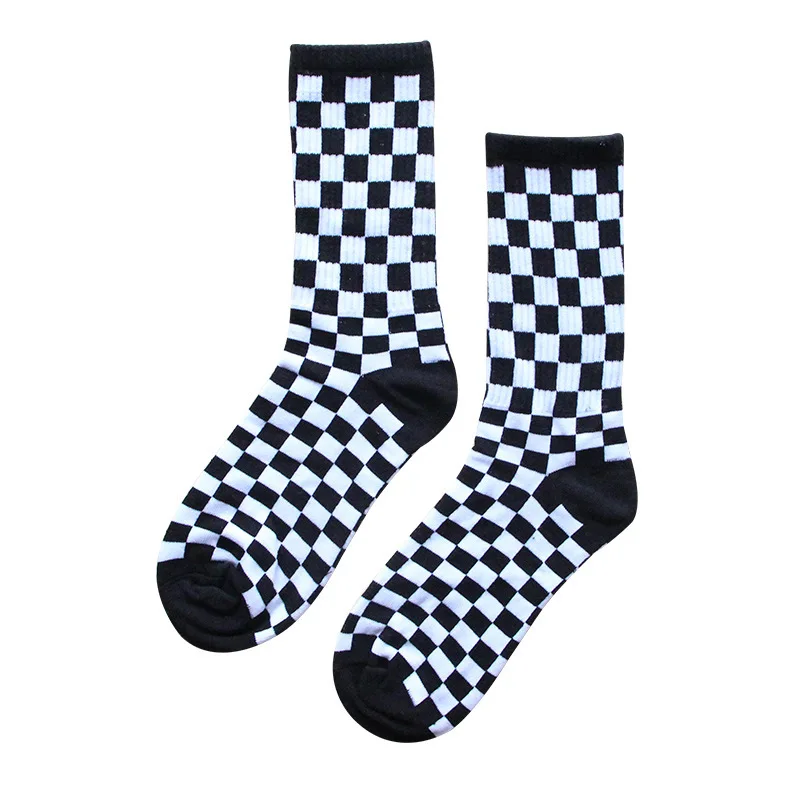 Skarpetki w szachownicę unisex streetwear 2