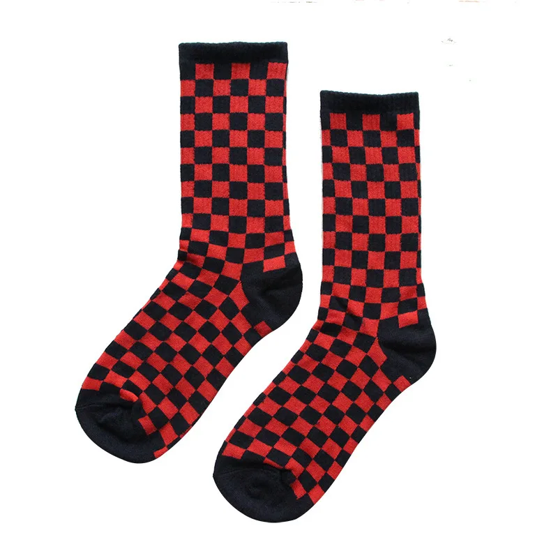Skarpetki w szachownicę unisex streetwear 3