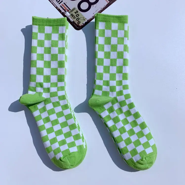 Skarpetki w szachownicę unisex streetwear 5