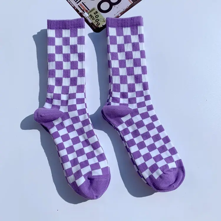 Skarpetki w szachownicę unisex streetwear 8